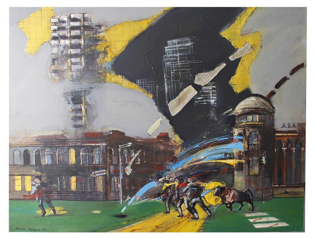 2 - Romeo Melikian -Struggle series - 31.5 x 49, oil on canvas